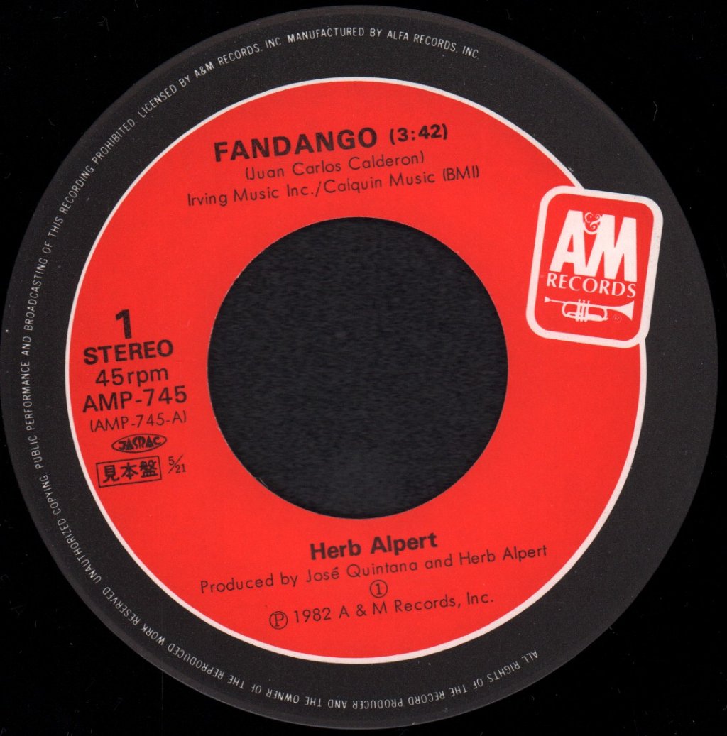 Herb Alpert - Fandango - 7 Inch