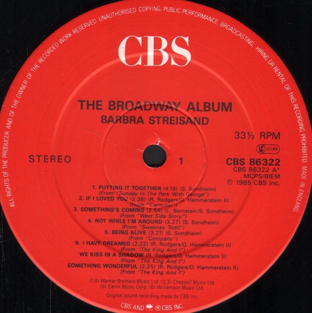 Barbra Streisand - Broadway Album - Lp