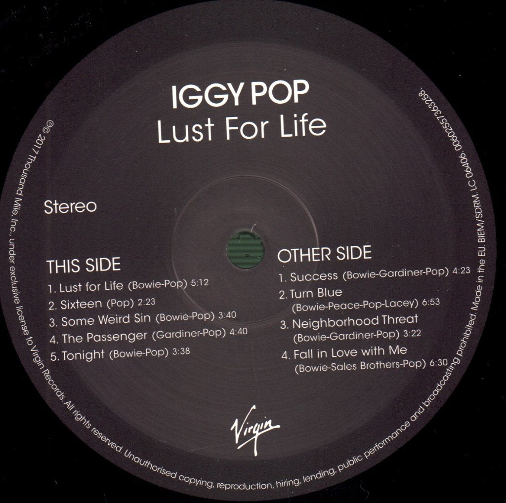 Iggy Pop - Lust For Life - Lp