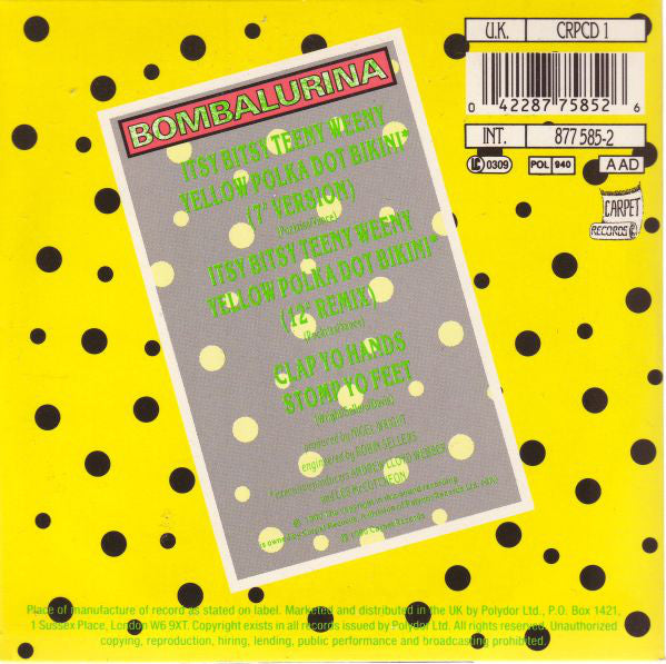 Bombalurina - Itsy Bitsy Teeny Weeny Yellow Polka Dot Bikini - Cd