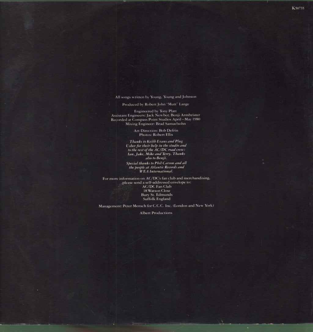AC/DC - Back In Black - Lp