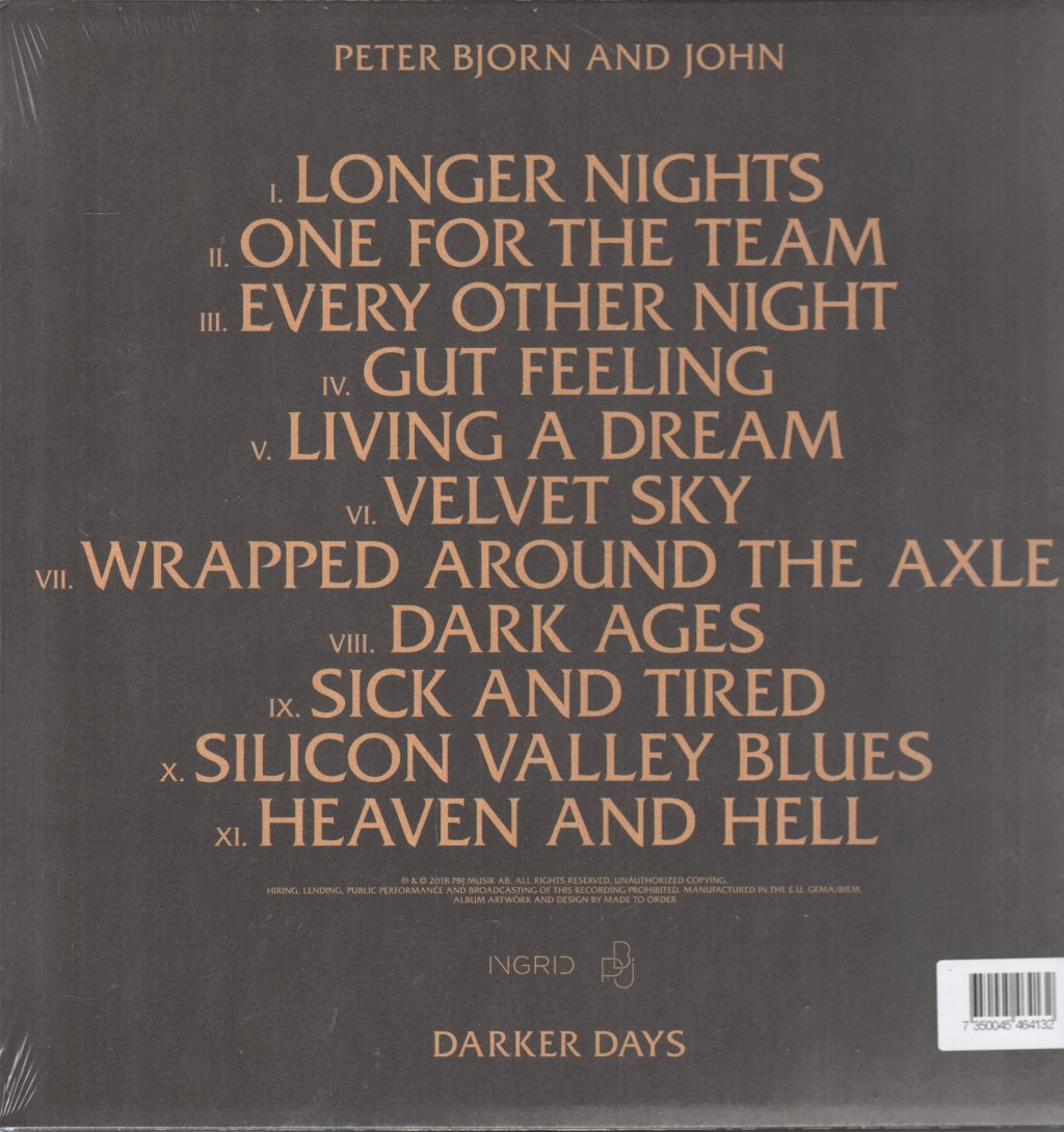 Peter Bjorn And John - Darker Days - Lp