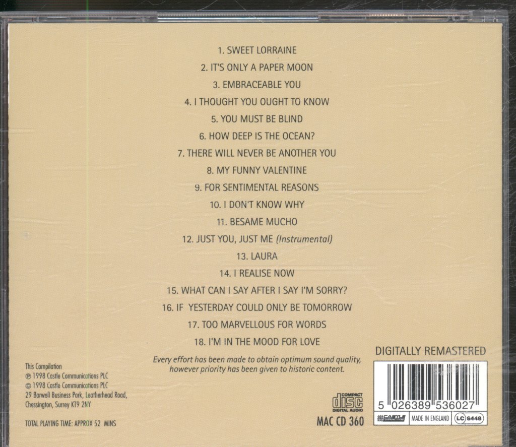Nat King Cole - Legendary Song Stylist - Cd