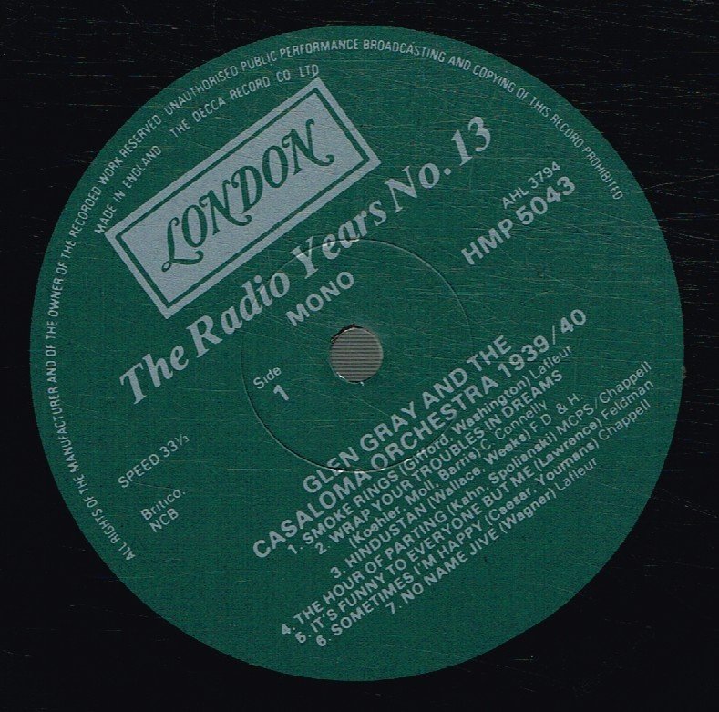 Glen Gray And The Casa Loma Orchestra - Radio Years 13 - Lp