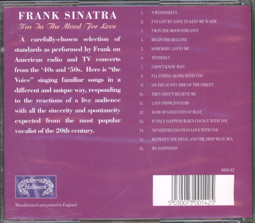 Frank Sinatra - I'm In The Mood For Love - Cd