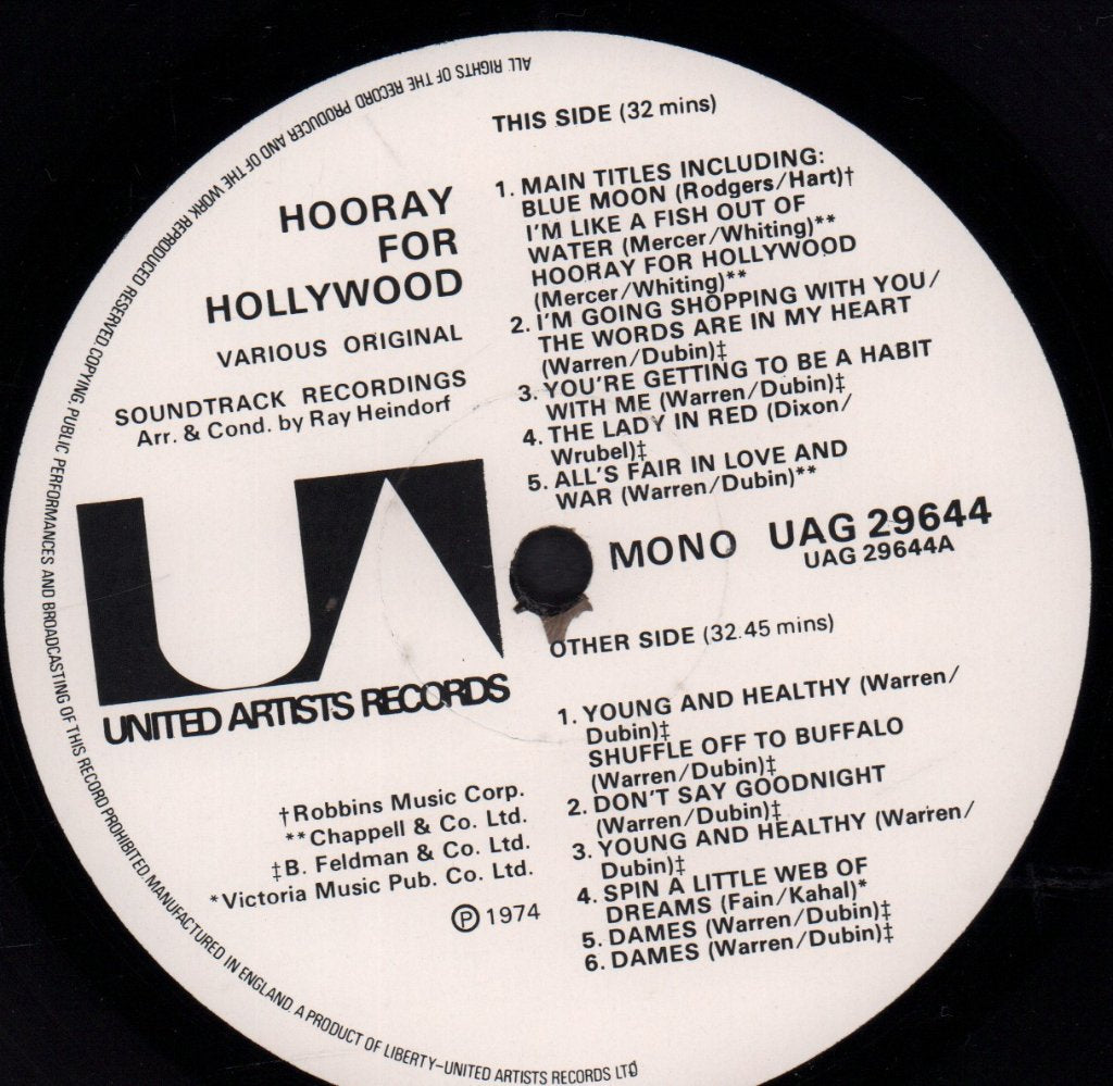 Various Artists - Hooray For Hollywood - Lp