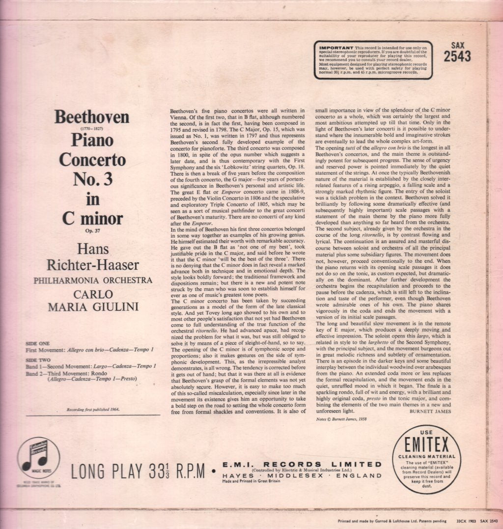 Richter-Haaser Philharmonia Giulini - Beethoven Piano Concerto No