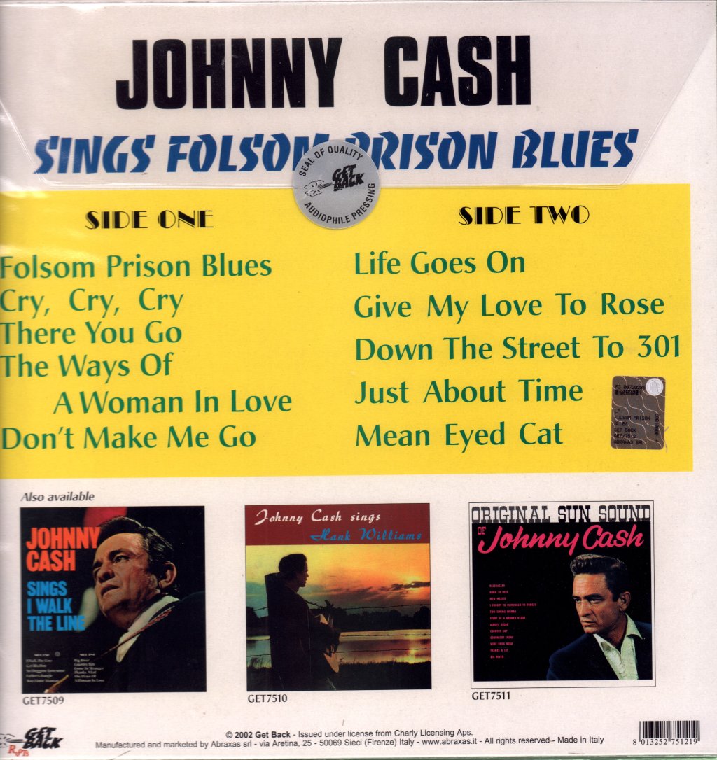 Johnny Cash - Sings Folsom Prison Blues - Lp