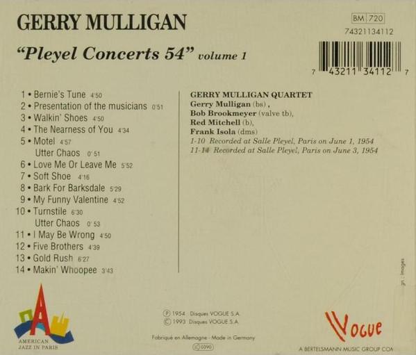 Gerry Mulligan - Pleyel Concerts 1954 Volume I - Cd