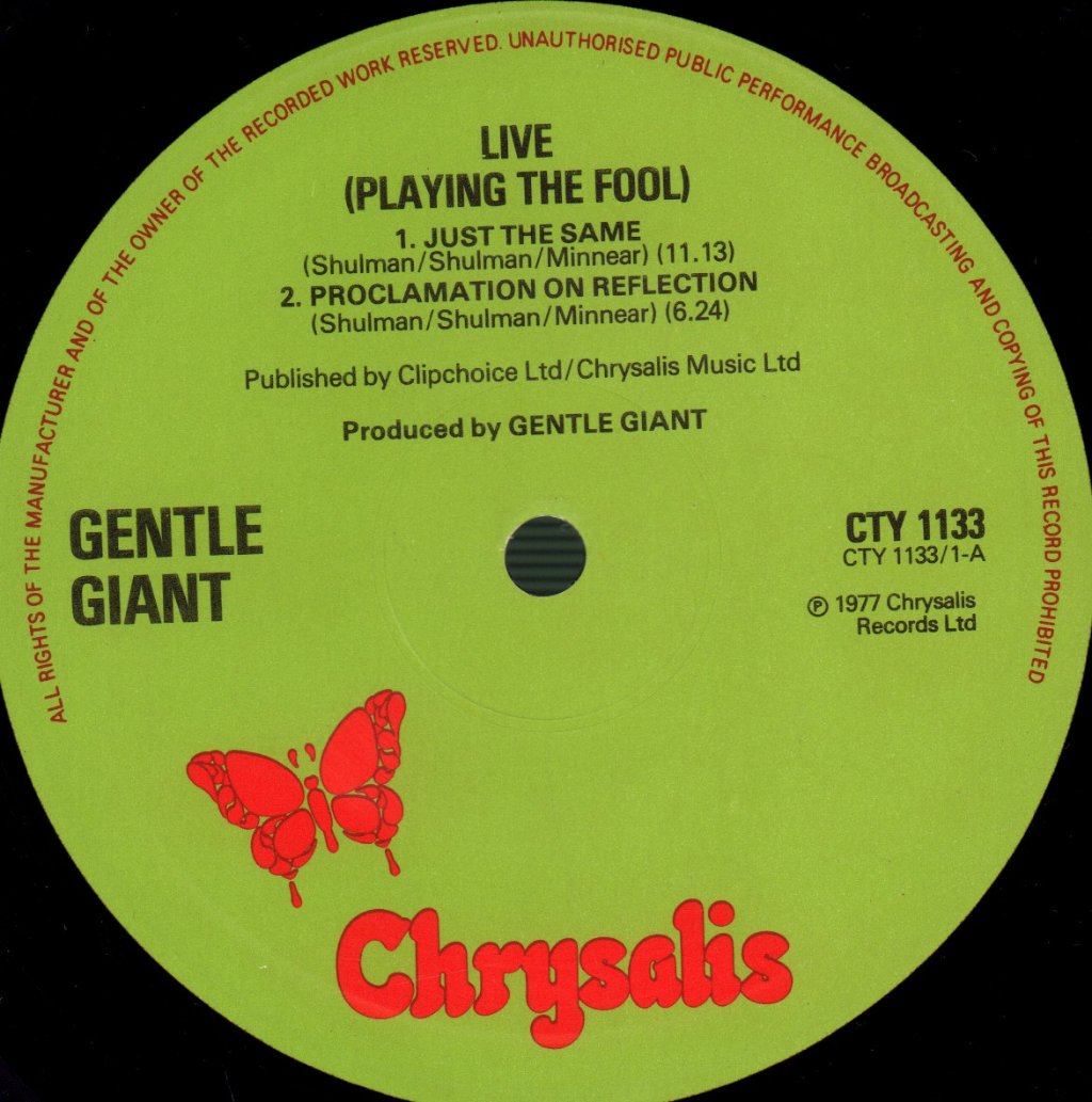 Gentle Giant - Playing The Fool (Live) - Double Lp