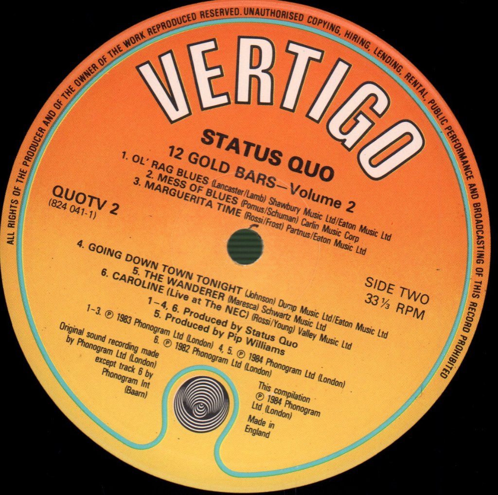 Status Quo - 12 Gold Bars Volume 1+1 - Double Lp