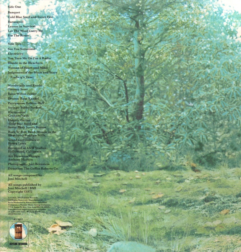 Joni Mitchell - For The Roses (Transparent Aqua Blue Vinyl) - Lp
