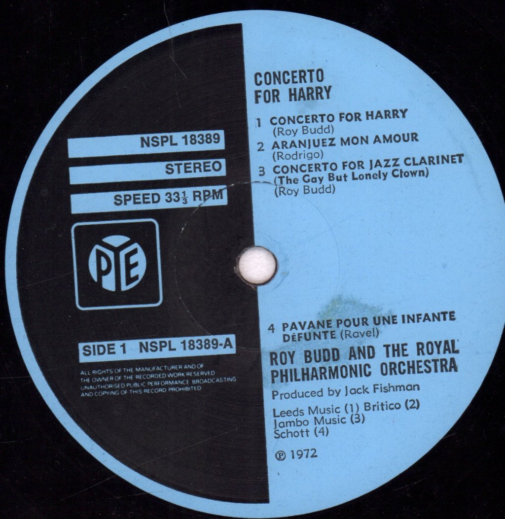 Roy Budd - Concerto For Harry - Lp