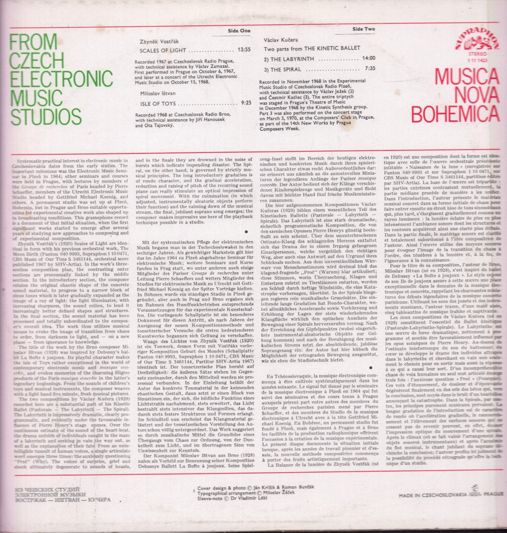 Various Artists - From Czech Electronic Music Studios - Lp