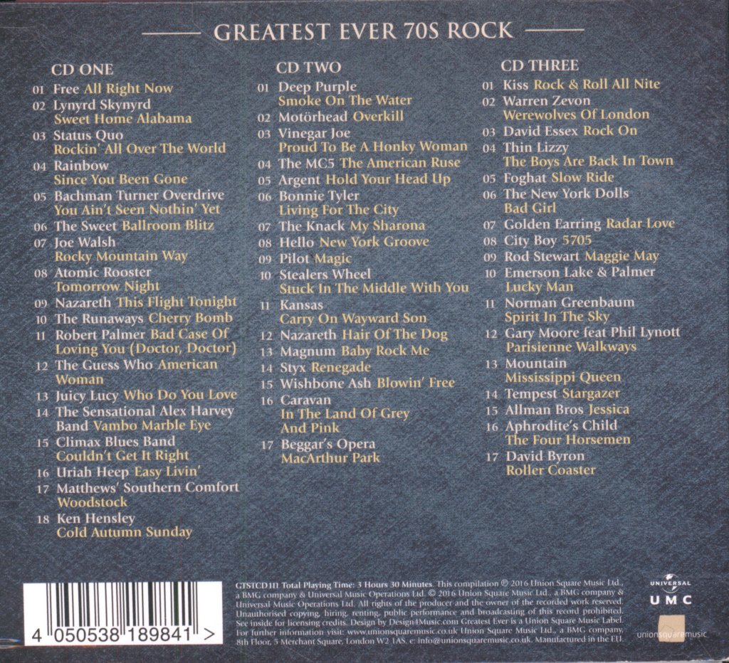 Various Artists - Greatest Ever! 70s Rock - Cd Set