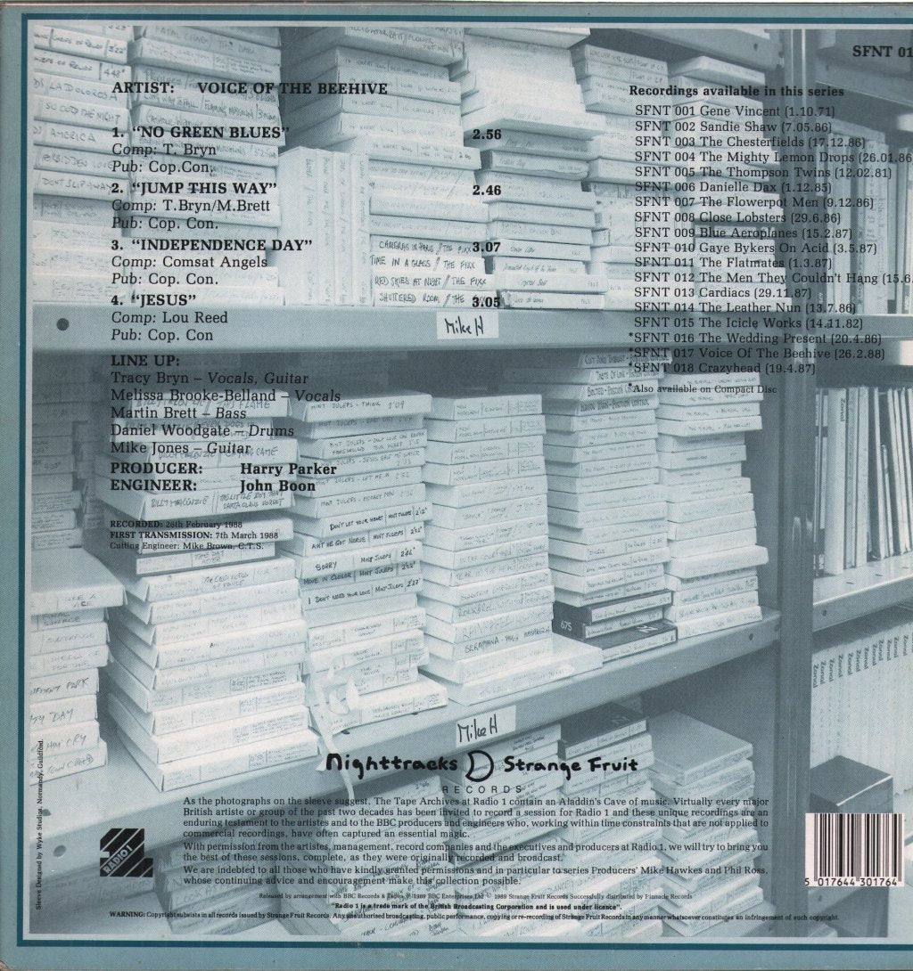 Voice Of The Beehive - Radio One Session The Evening Show - 12 Inch