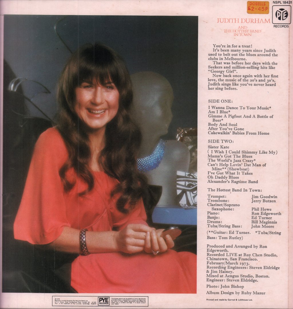 Judith Durham - And The Hottest Band In Town - Lp