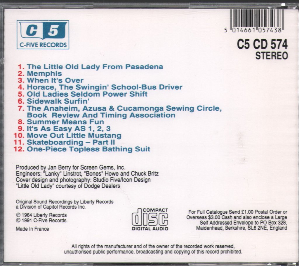 Jan & Dean - Little Old Lady From Pasadena - Cd