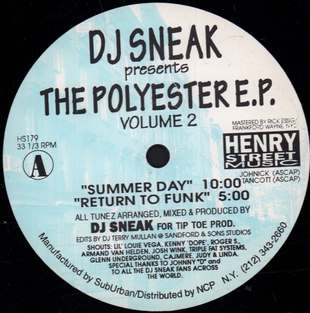 Dj Sneak - Polyester E.P. Volume 2 - 12 Inch
