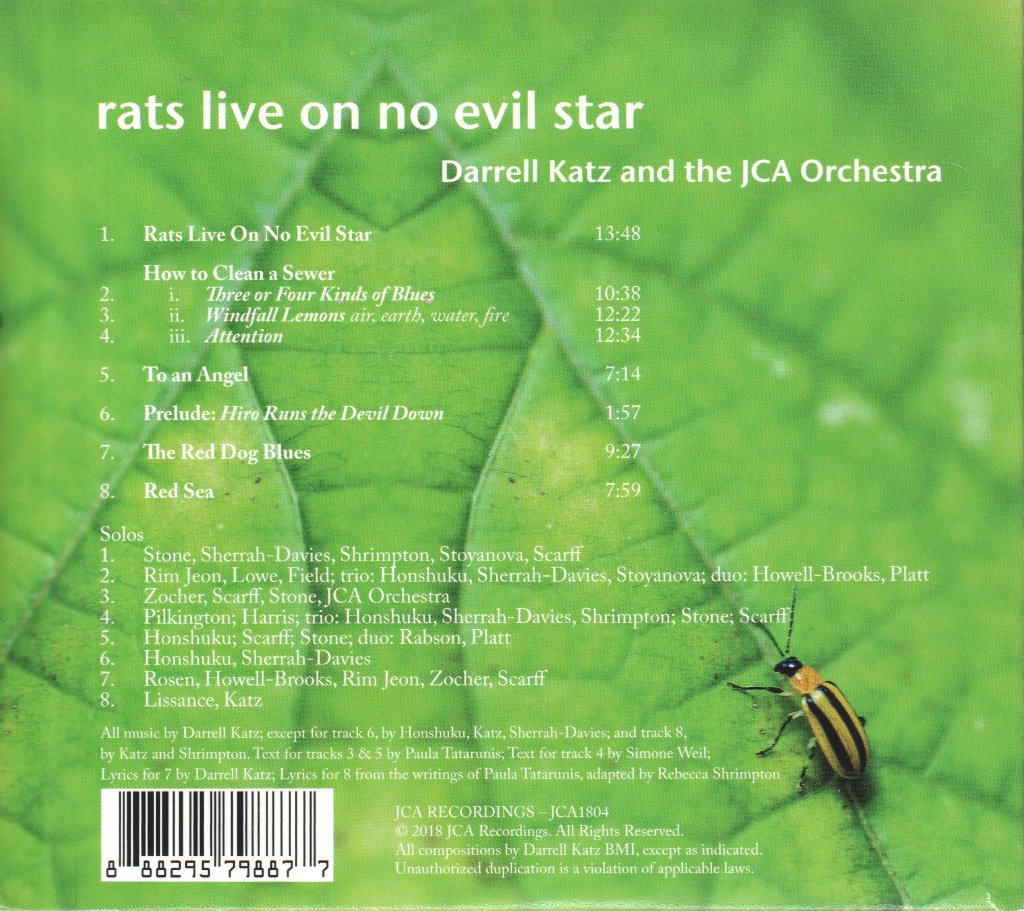 Darrell Katz, Jazz Composers Alliance Orchestra - Rats Live On No Evil Star - Cd