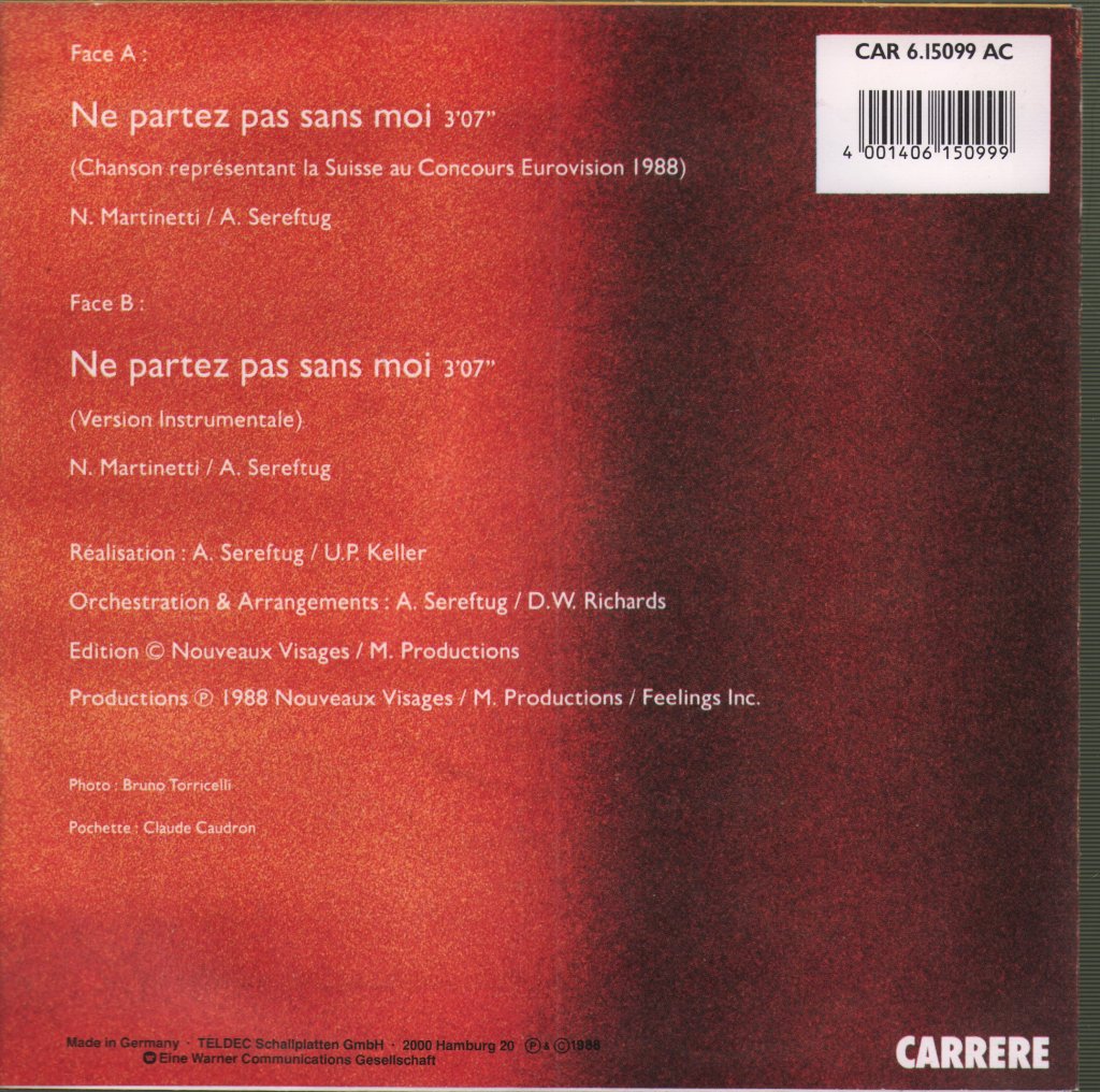 Celine Dion - Ne Partez Pas Sans Moi - 7 Inch