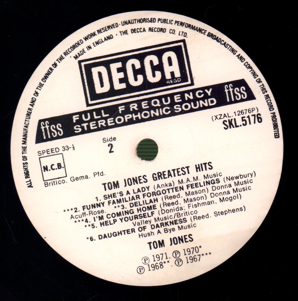 Tom Jones - Greatest Hits - Lp