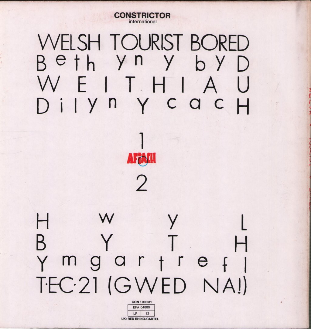 Traddodiad Ofnus - Welsh Tourist Bored - Lp