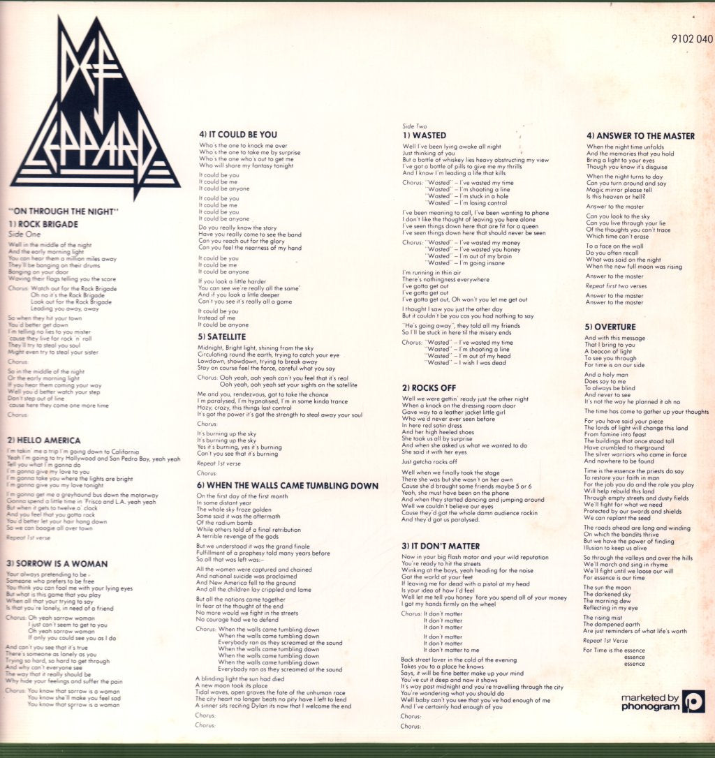 Def Leppard - On Through The Night - Lp