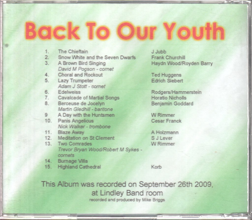 Slaithwaite Junior Band - Back To Our Youth - Cd