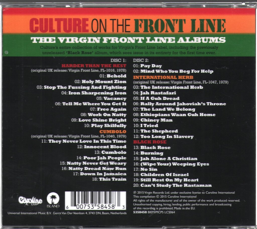 Culture - Culture On The Front Line - Double Cd