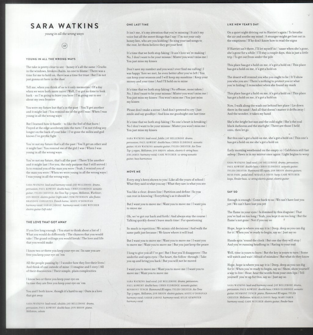 Sara Watkins - Young In All The Wrong Ways - Lp