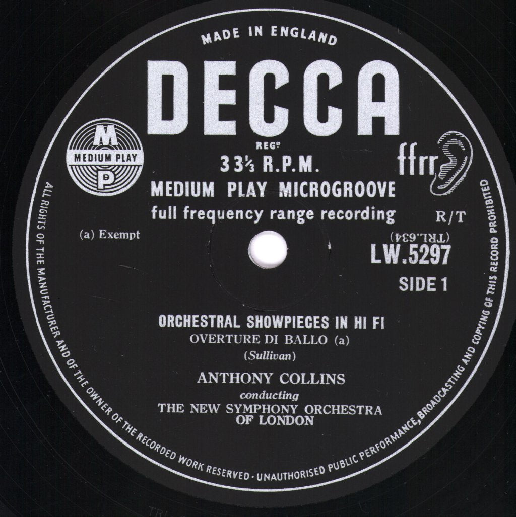 Anthony Collins / New Symphony Orchestra Of London - Orchestral Showpieces In Hi-Fi - 10 Inch