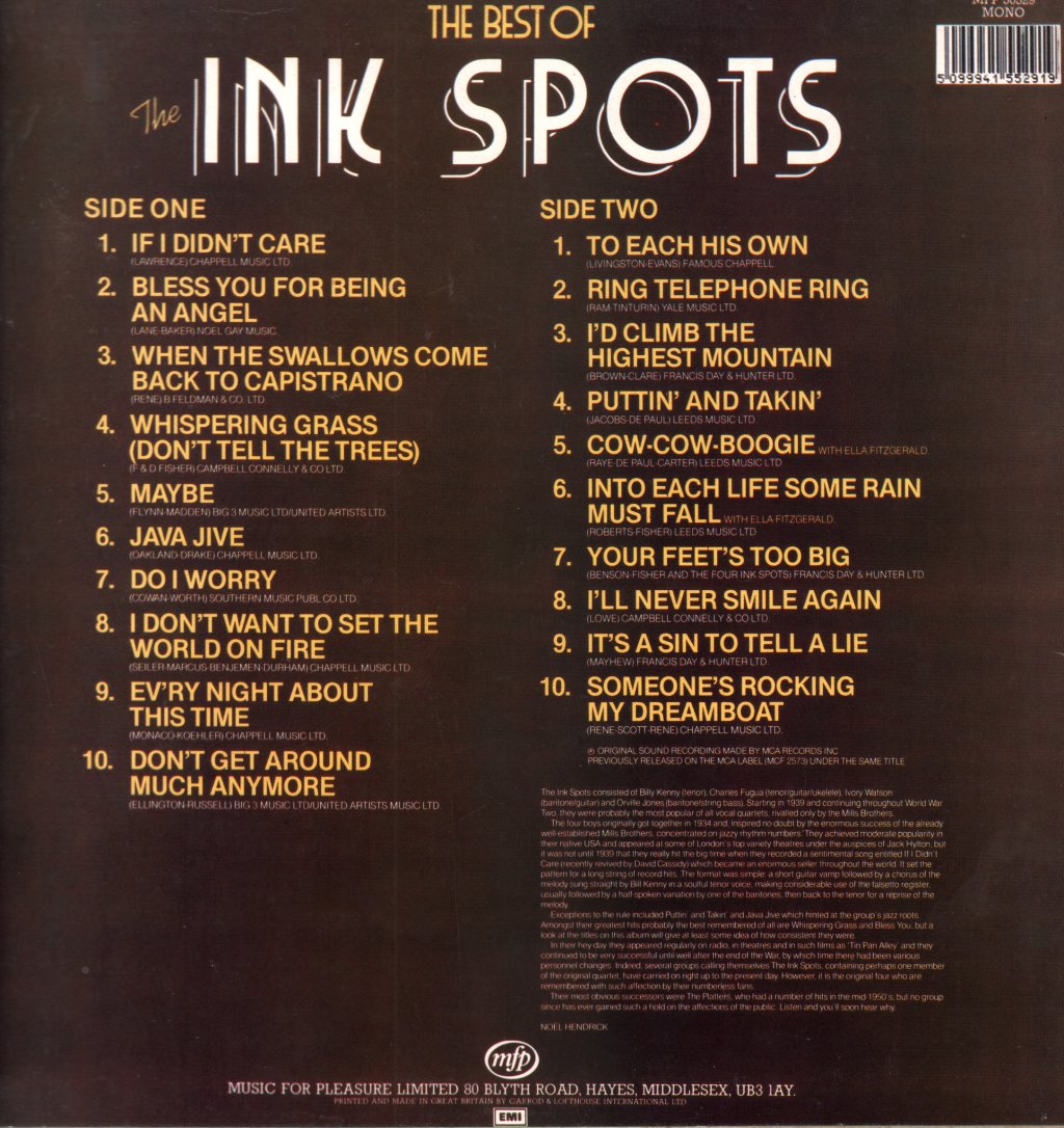 Ink Spots - Best Of The Ink Spots (20 Classic Tracks) - Lp