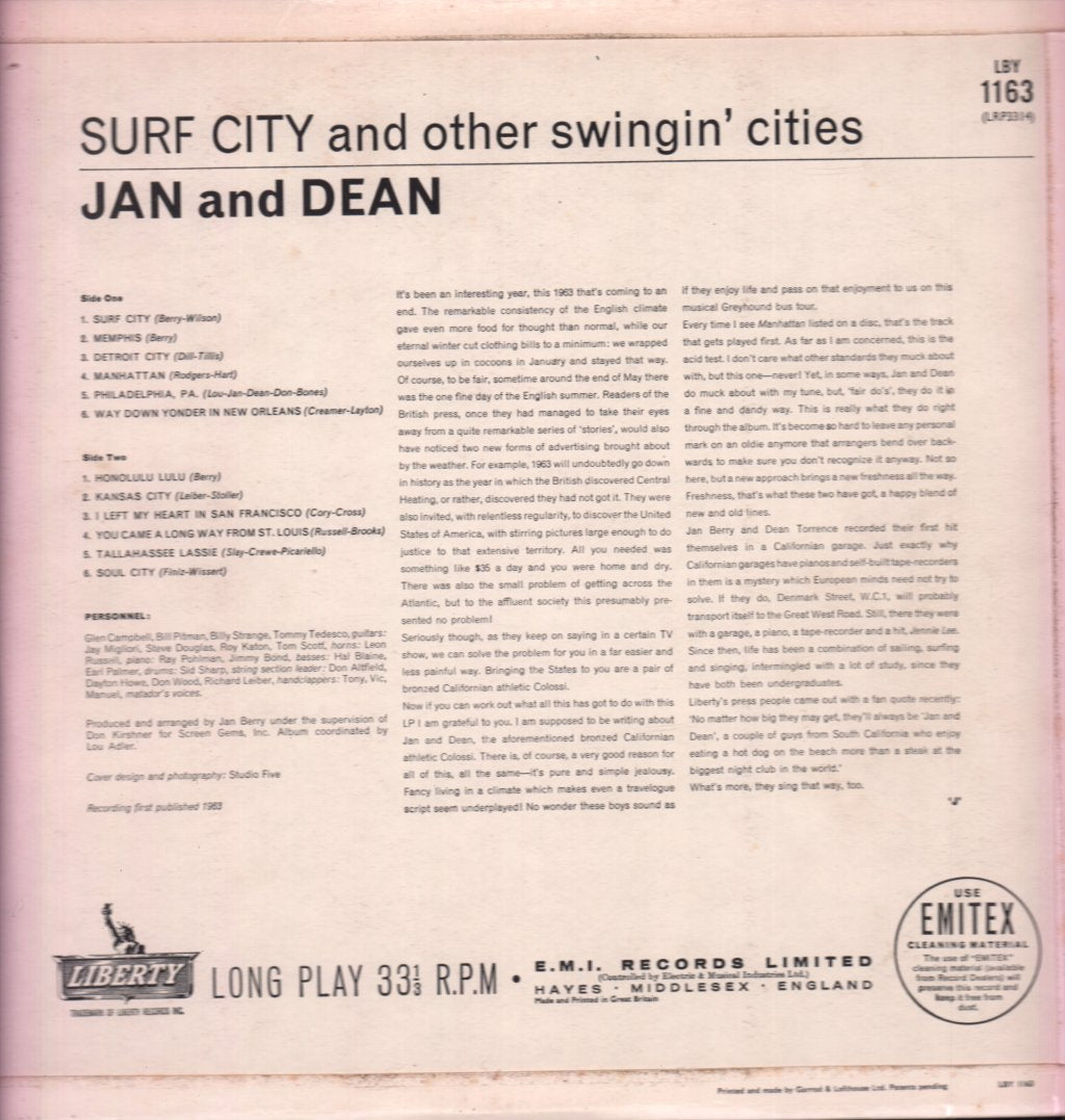 Jan & Dean - Surf City And Other Swingin' Cities - Lp