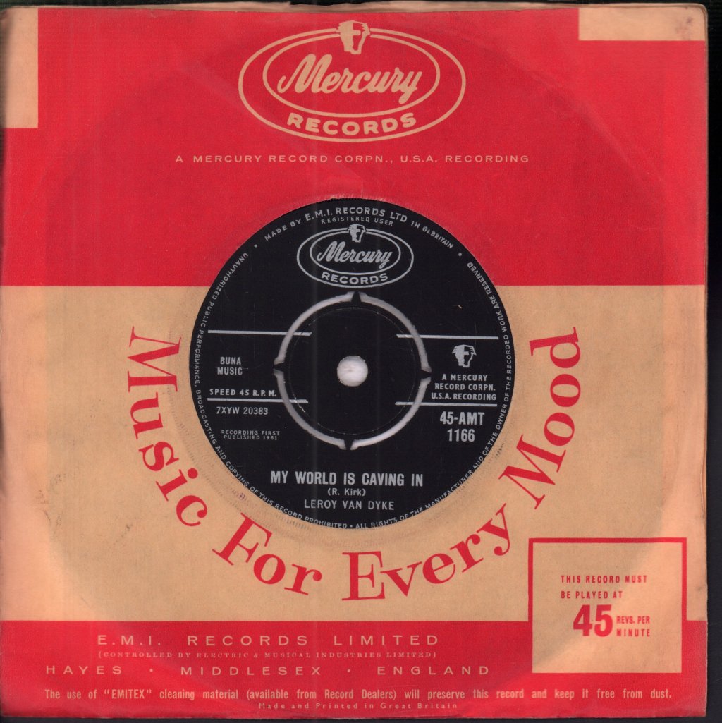 Leroy Van Dyke - Walk On By - 7 Inch