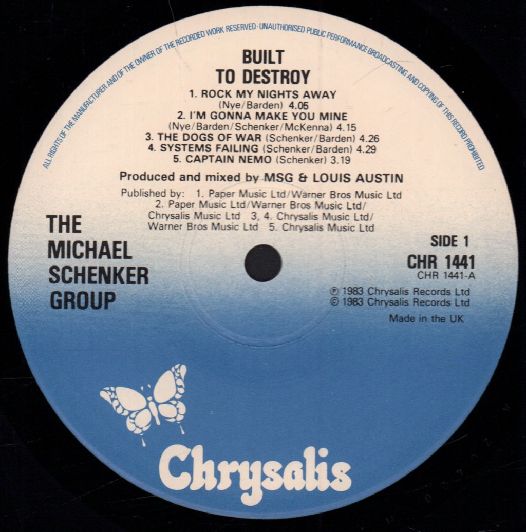 Michael Schenker Group - Built To Destroy - Lp