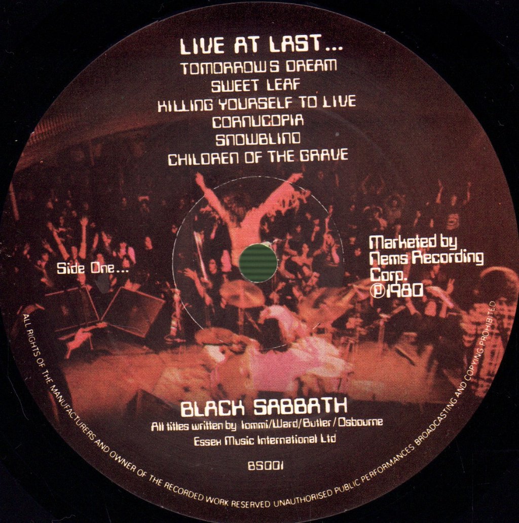 Black Sabbath - Live At Last - Lp