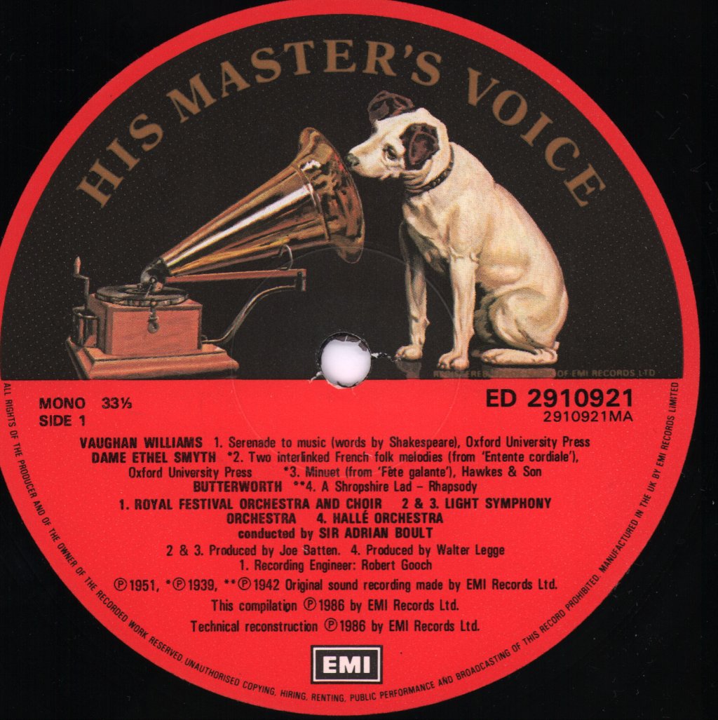 Sir Adrian Boult - Sir Adrian Boult Conducts A Concert of English Music - Lp