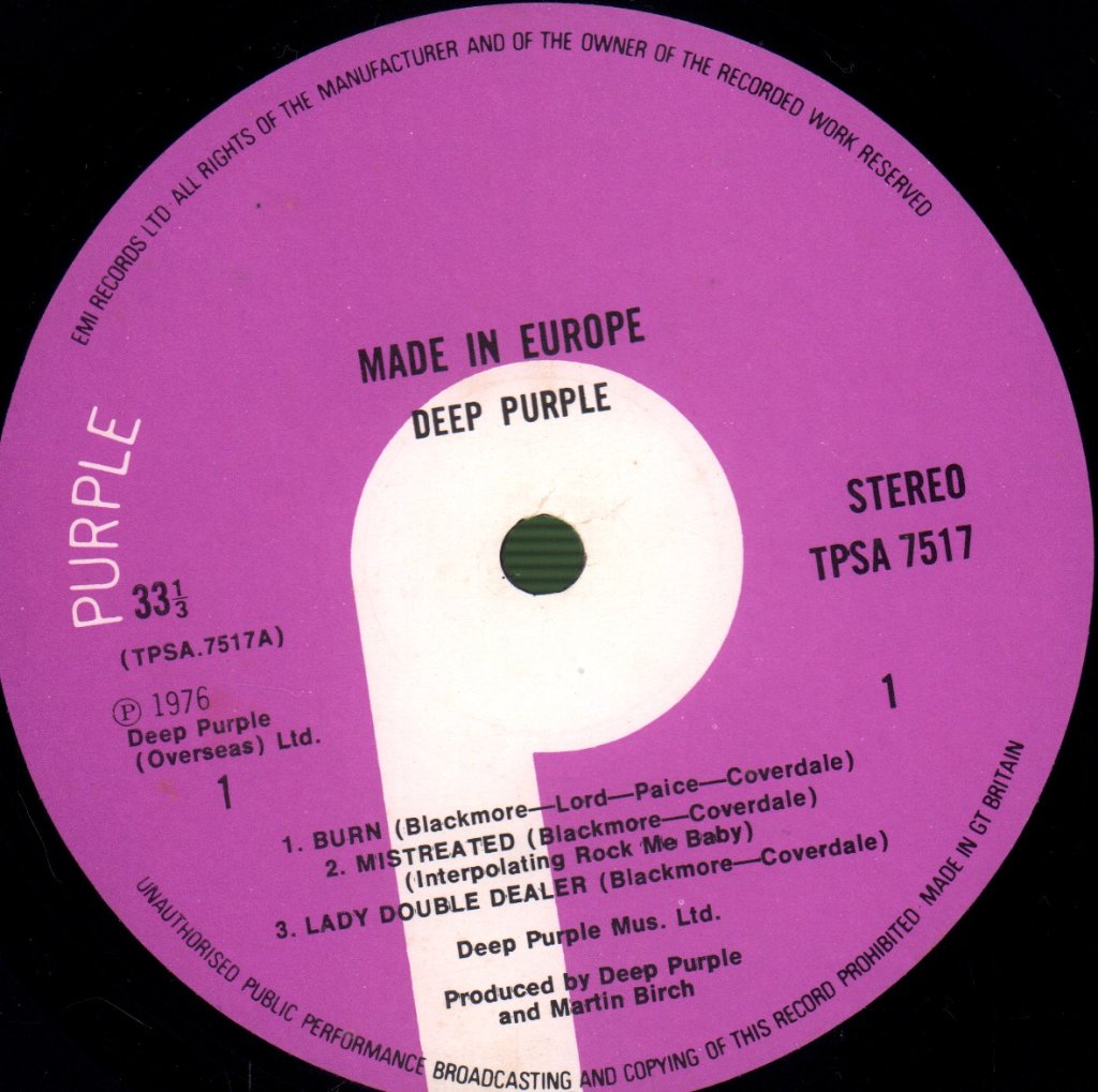 Deep Purple - Made In Europe - Lp