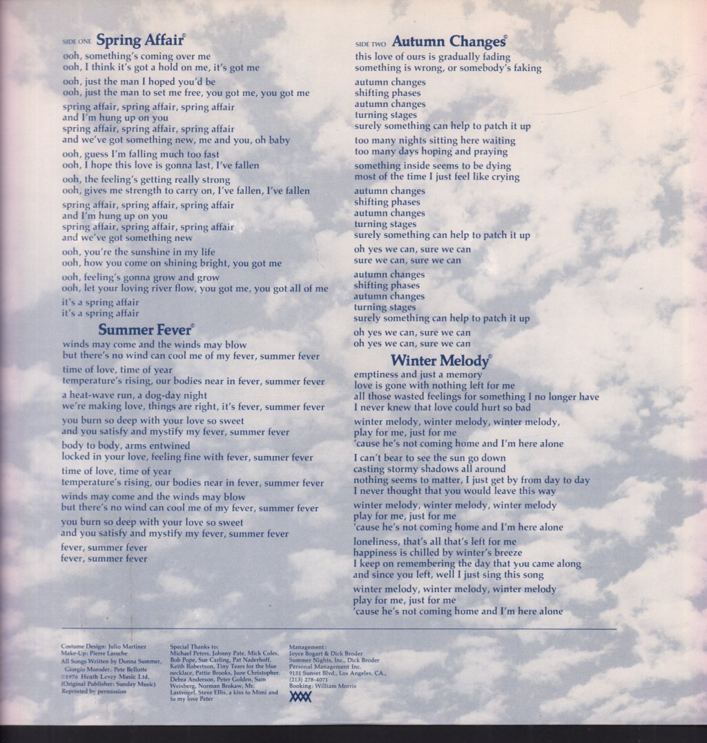 Donna Summer - Four Seasons Of Love - Lp