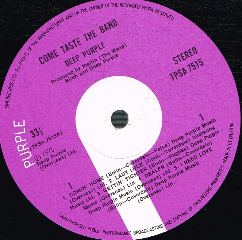 Deep Purple - Come Taste The Band - Lp