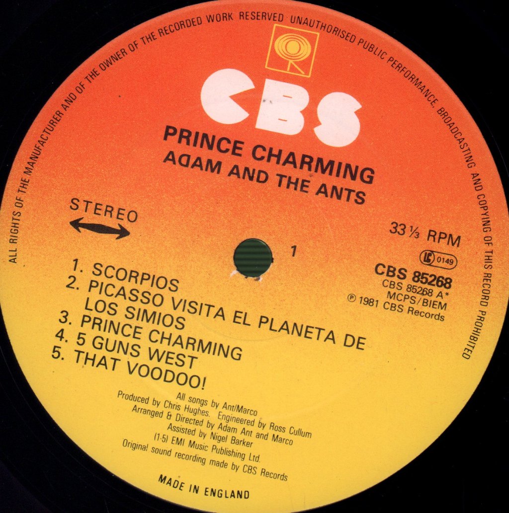 Adam And The Ants - Prince Charming - Lp