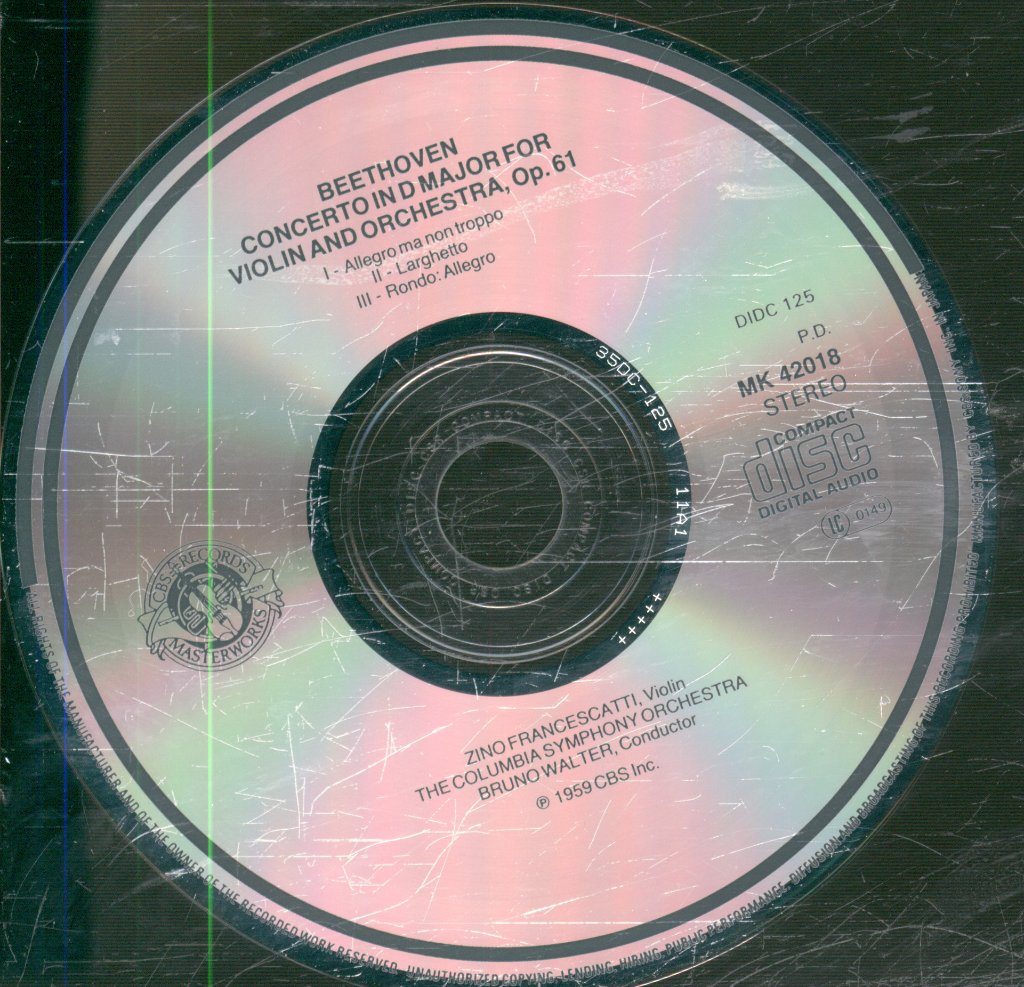 Bruno Walter - Beethoven - Violin Concerto - Cd