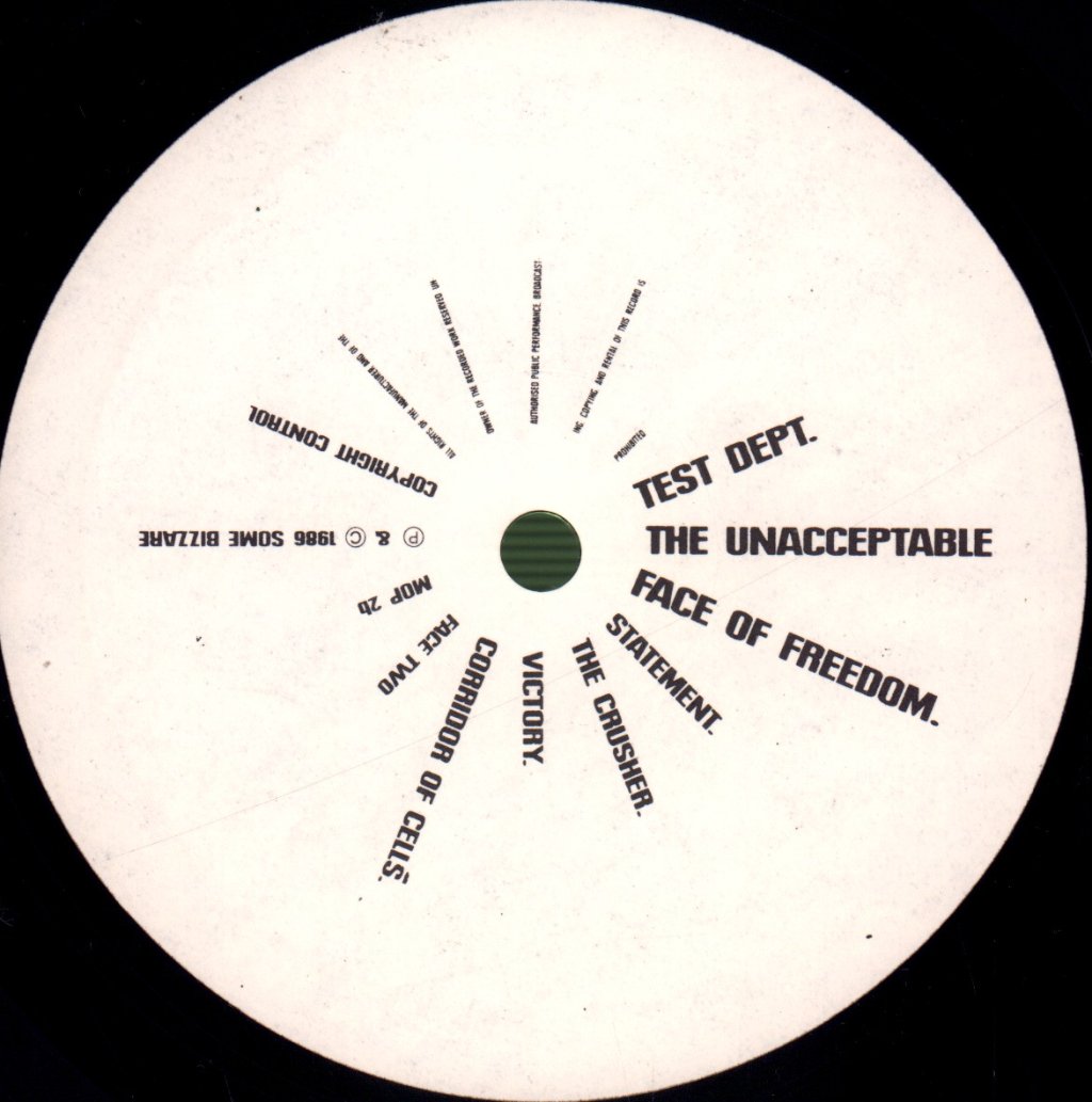 Test Dept - Unacceptable Face Of Freedom - Lp
