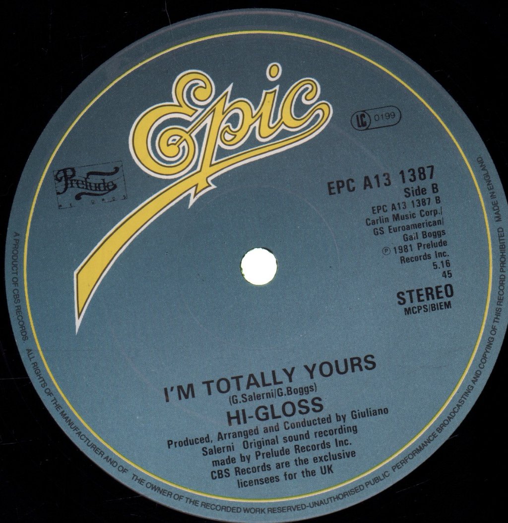 Hi Gloss - You'll Never Know - 12 Inch