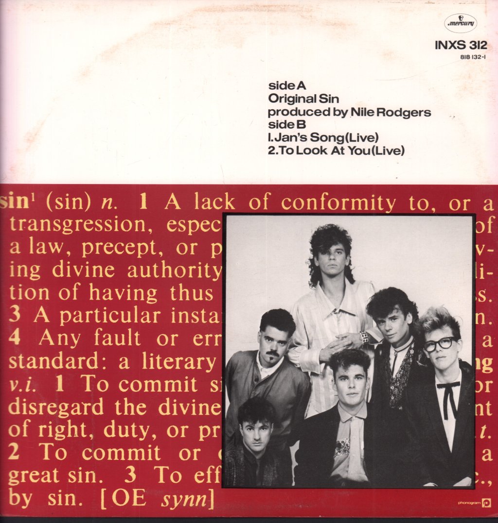 INXS - Original Sin - 12 Inch