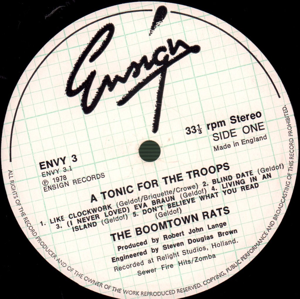 Boomtown Rats - A Tonic For The Troops - Lp