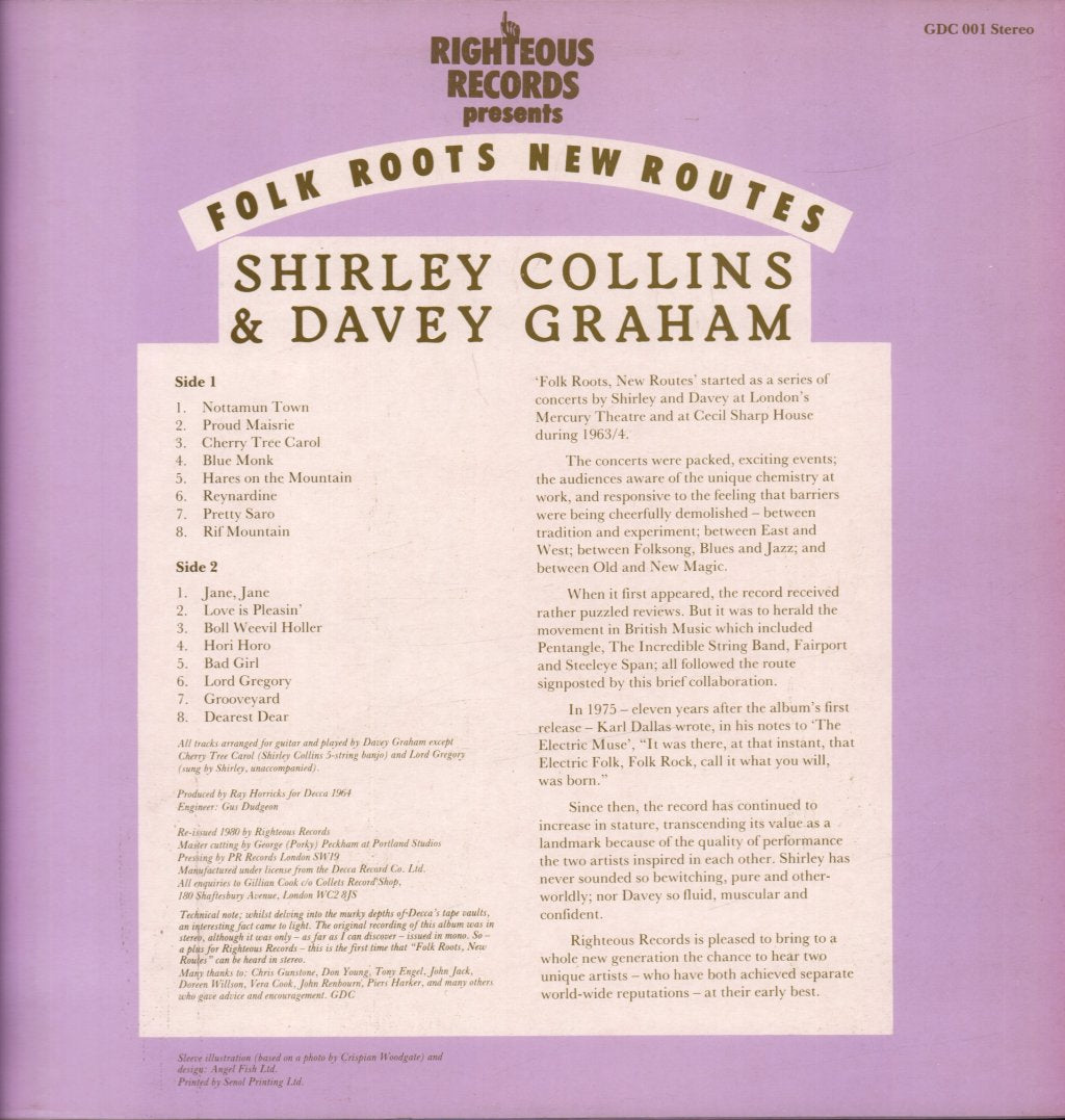 Shirley Collins And Davey Graham - Folk Roots New Routes - Lp