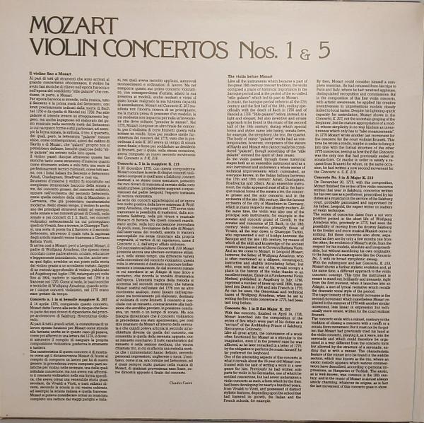Uto Ughi - Mozart Violin Concertos Nos.1 & 5 - Lp