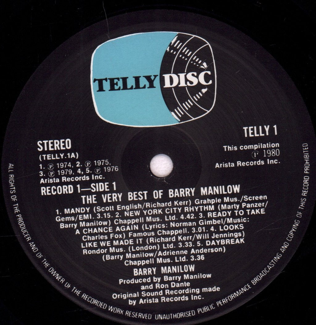 Barry Manilow - Very Best Of - Double Lp